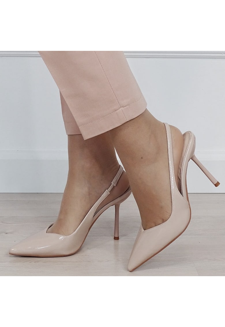 Pantofi bej de lac 5539 01 19580 - Bej