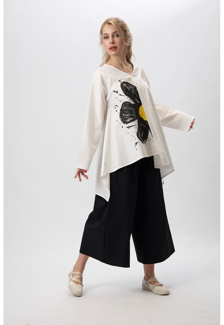 Camasa cu croiala asimetrica - pictata manual Neria