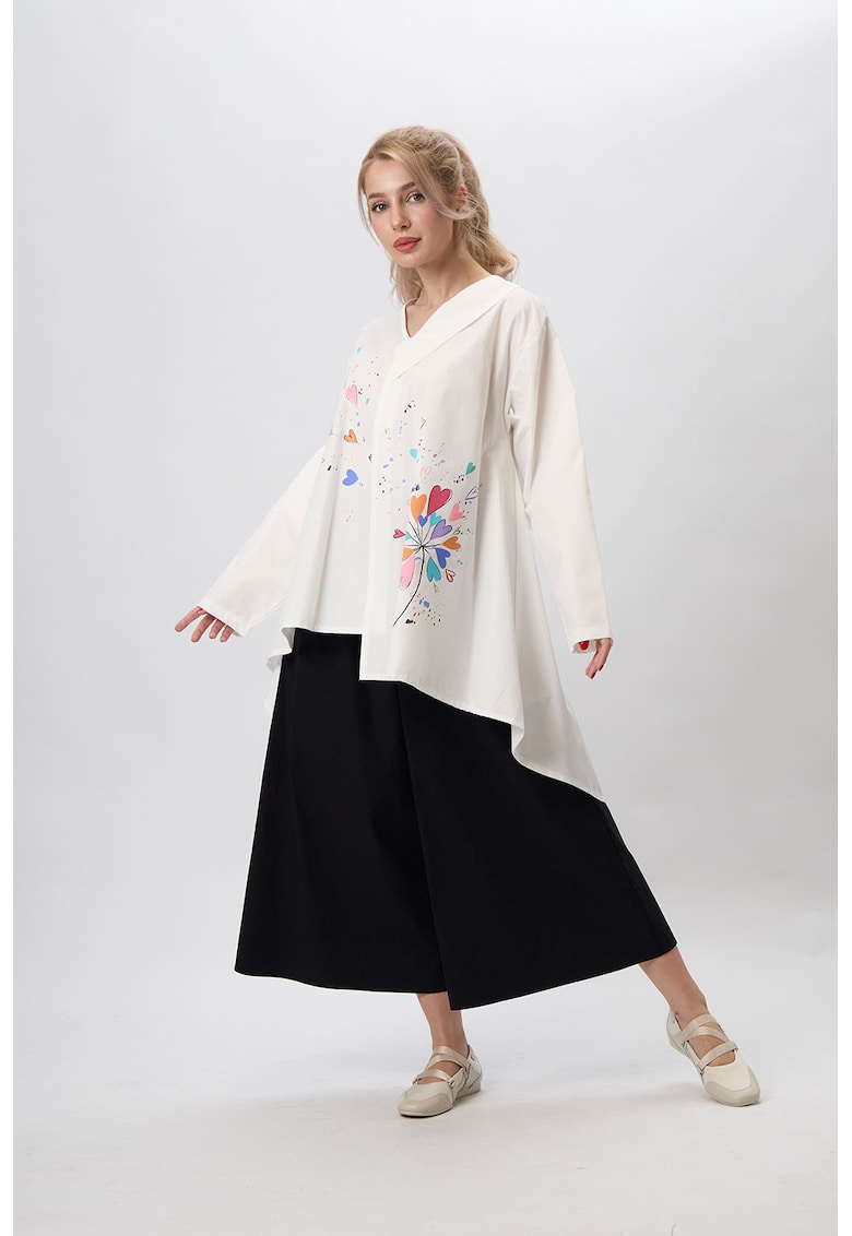 Camasa cu croiala asimetrica - pictata manual Juni