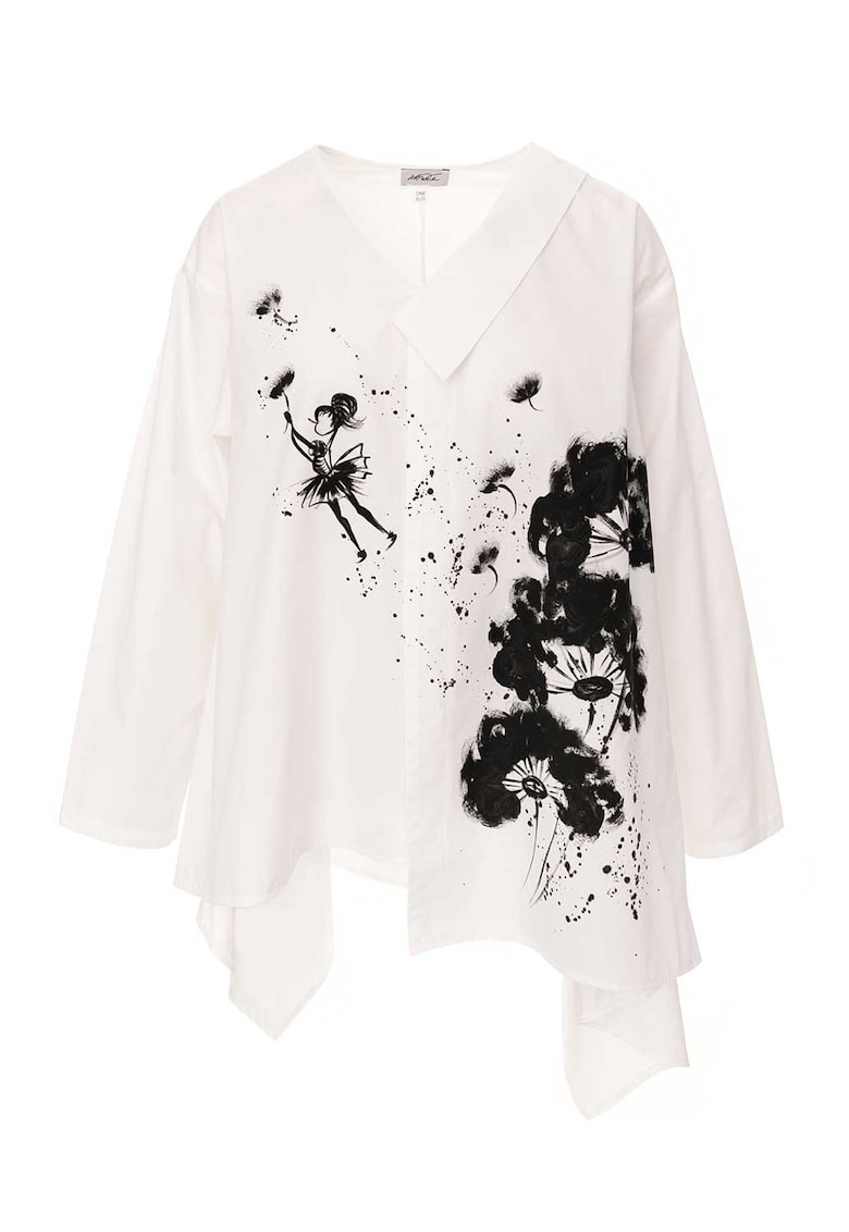 Camasa cu croiala asimetrica - pictata manual Lyle