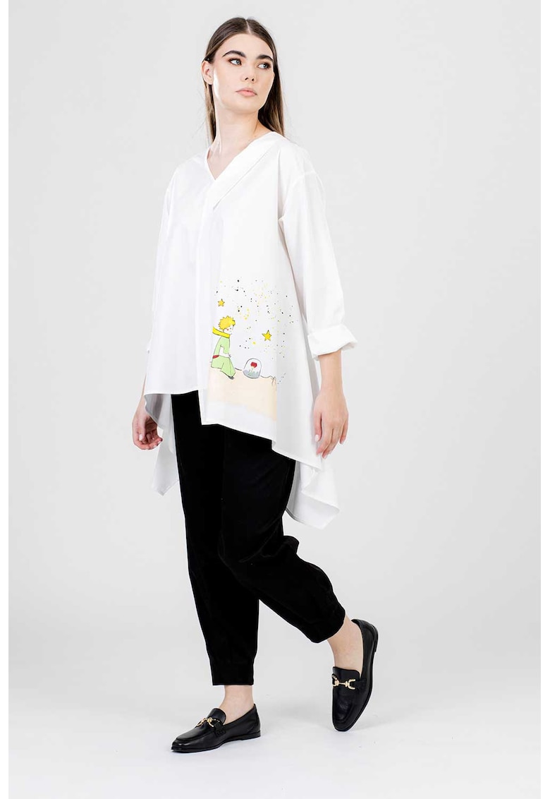 Camasa cu croiala asimetrica - pictata manual Petite