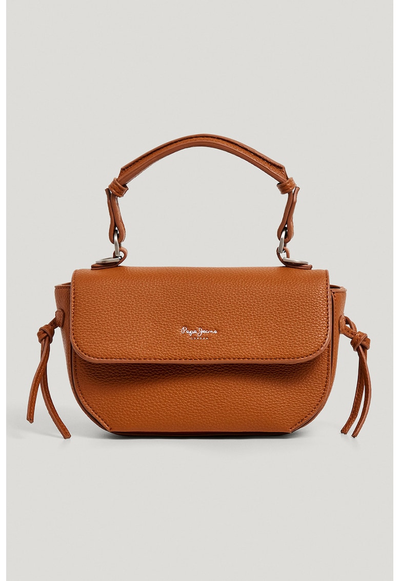 Geanta crossbody din piele ecologica cu clapa - Maro scortisoara