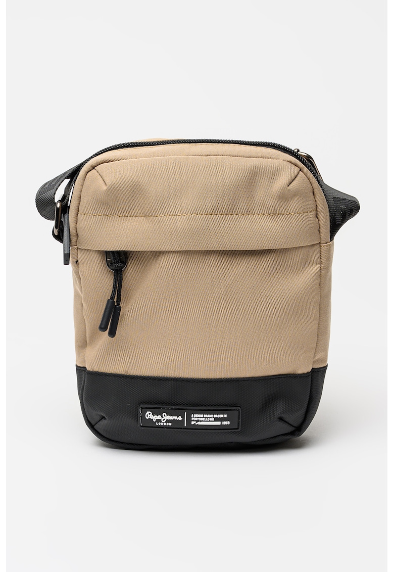 Geanta crossbody cu bareta ajustabila - Negru/Bej