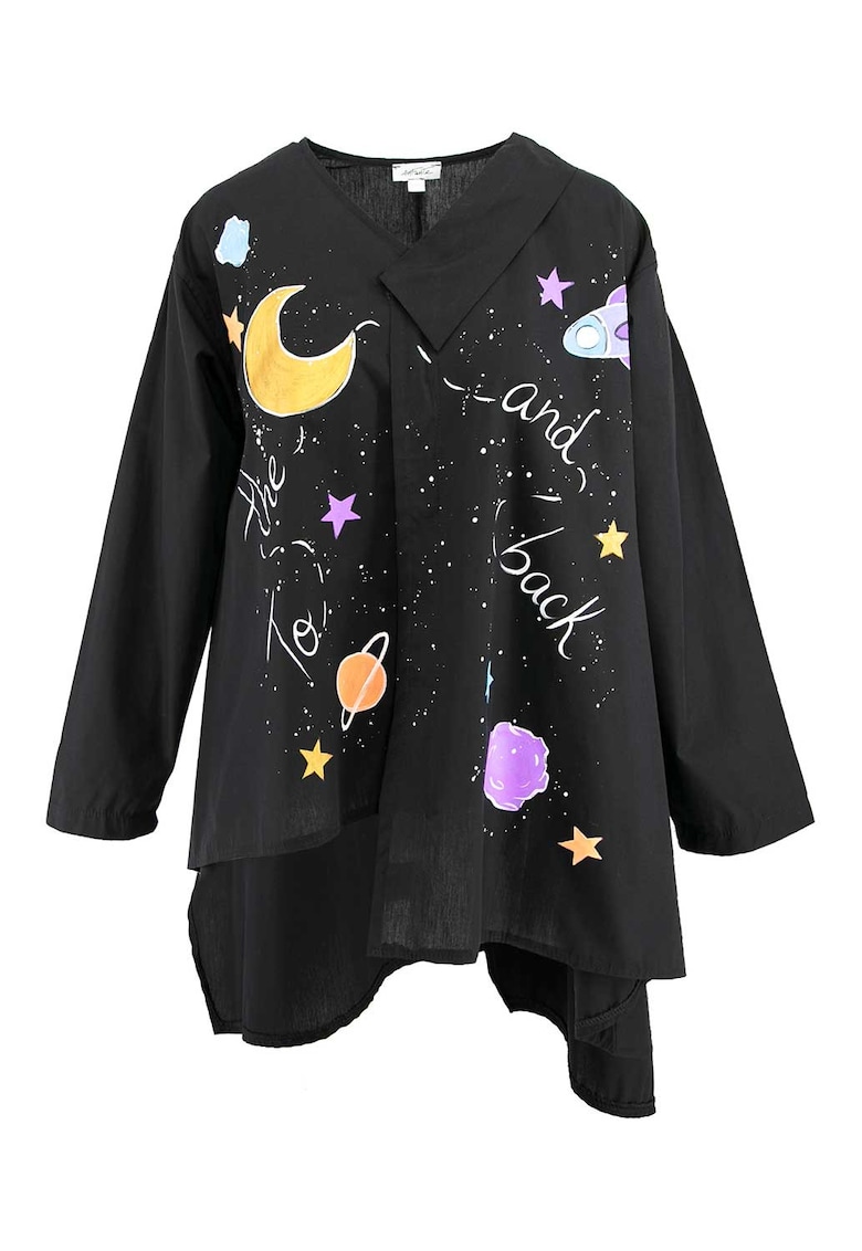 Camasa cu croiala asimetrica - pictata manual Atlas