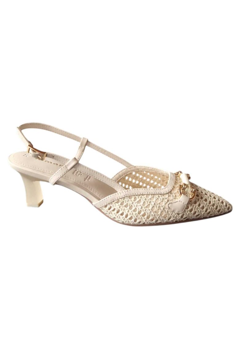 Saboti femei model sling pumps cu toc stiletto brant inovator inchidere cu catarama M8