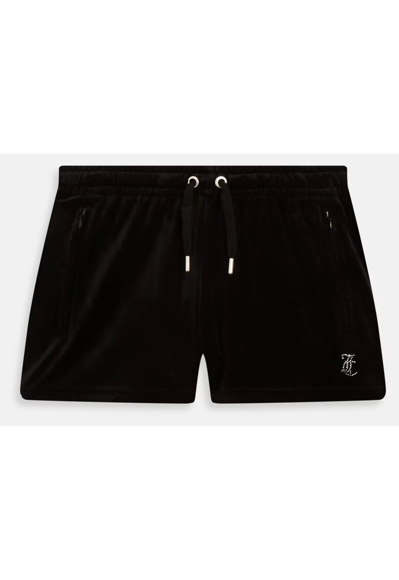 Pantaloni scurti cu starturi aplicate Tamia - Negru