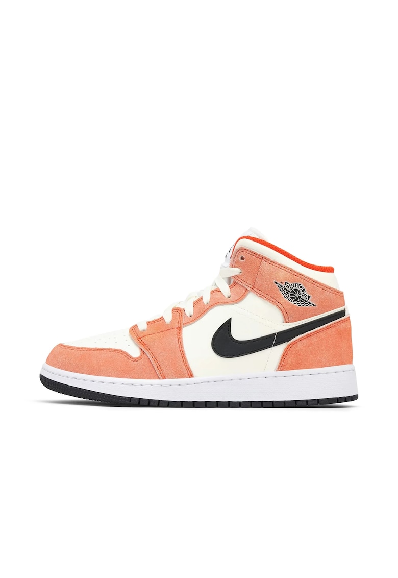 Pantofi sport dama - Air Jordan 1 Mid ""Orange Suede"" - portocalii -