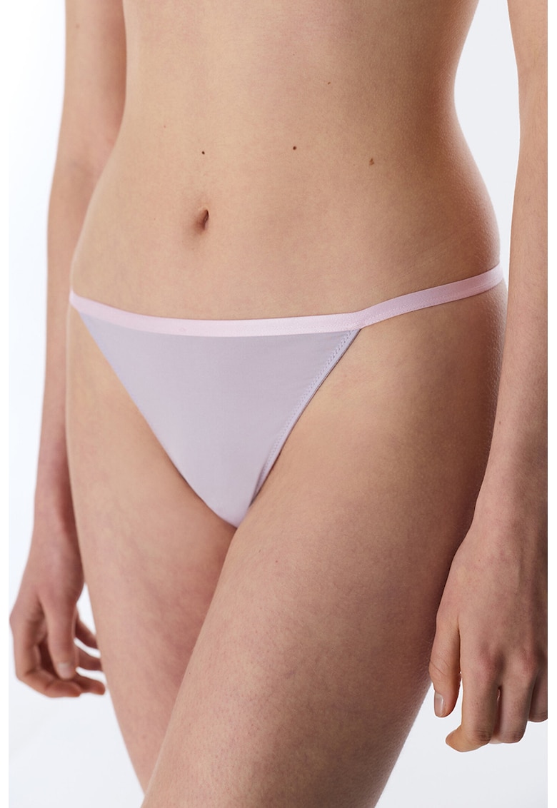 Chiloti brazilieni cu model floral din dantela pe partea din spate - Roz pastel/Lila