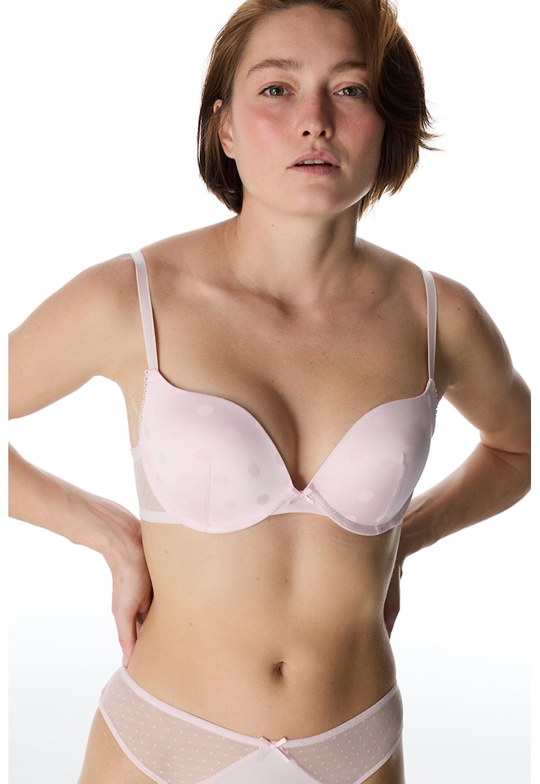 Sutien push-up cu buline - Roz pastel
