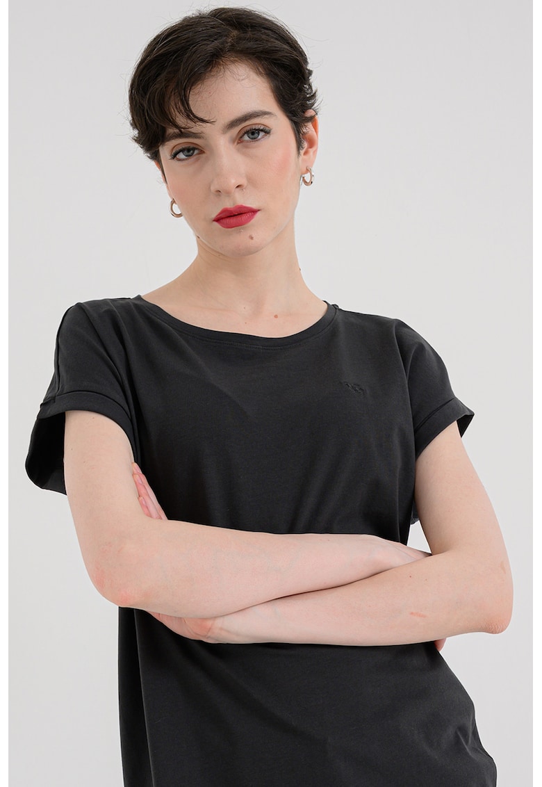 Tricou uni cu decolteu la baza gatului Lesley - Gri antracit