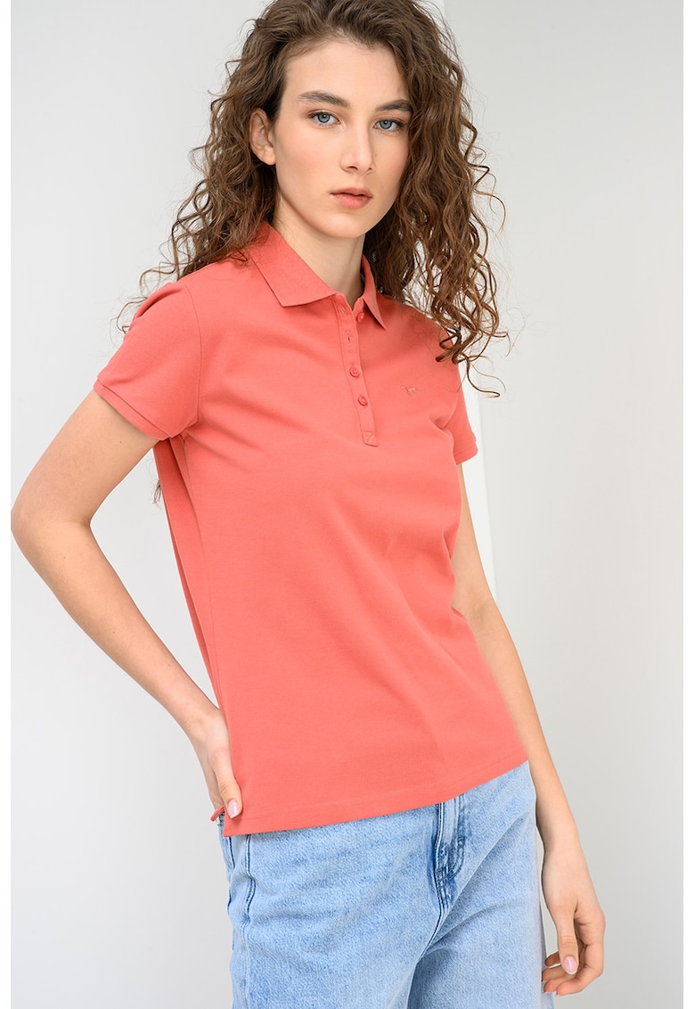 Tricou polo Tara - Roz prafuit