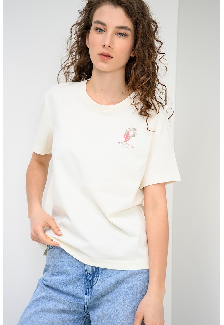 Tricou cu imprimeu grafic Floris - Alb fildes
