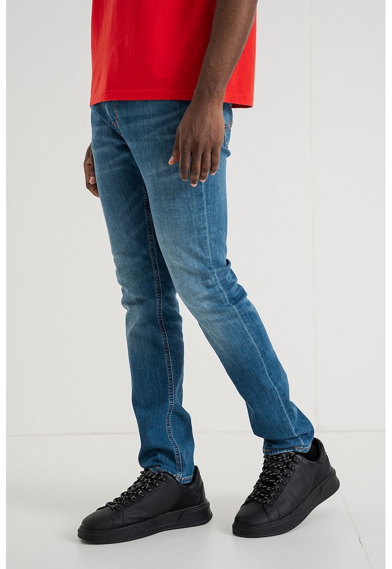 Blugi skinny cu design 5 buzunare Frisco - Albastru