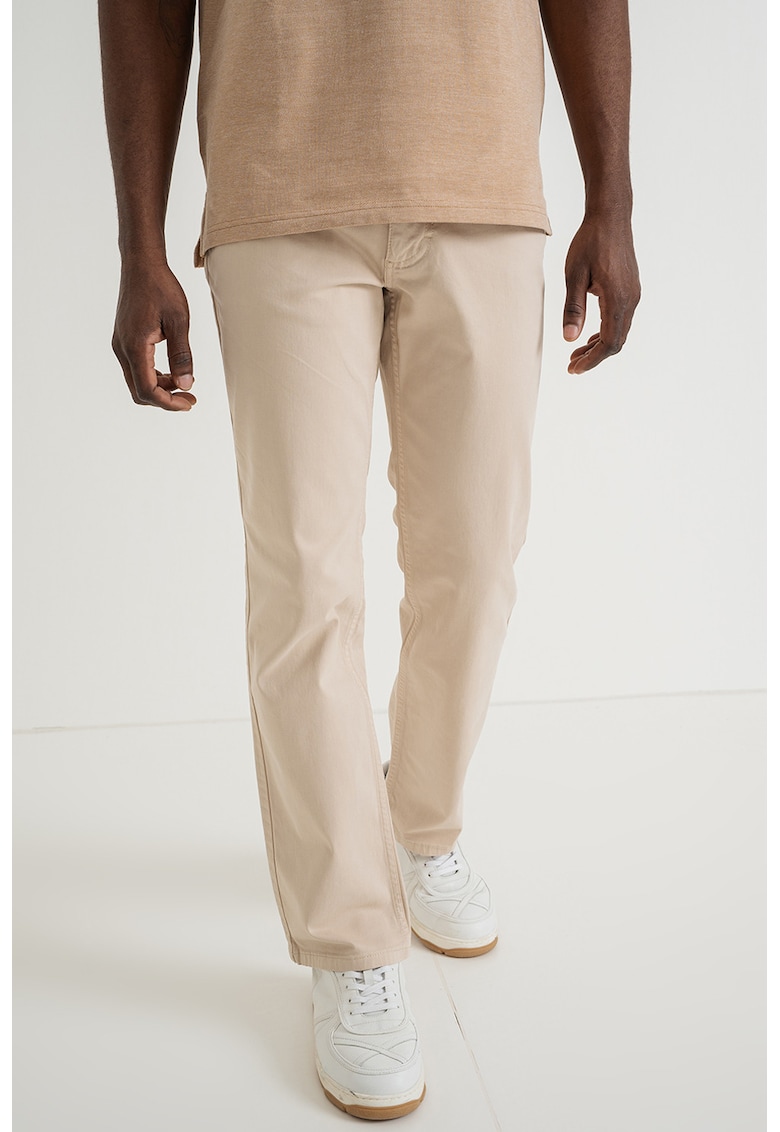 Pantaloni drepti Tramper - Alb fildes