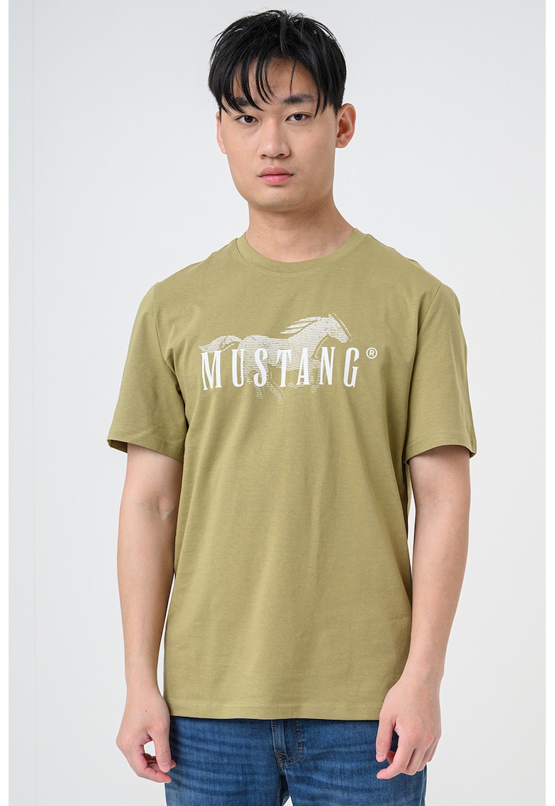 Tricou cu imprimeu logo Austin - Verde masliniu deschis