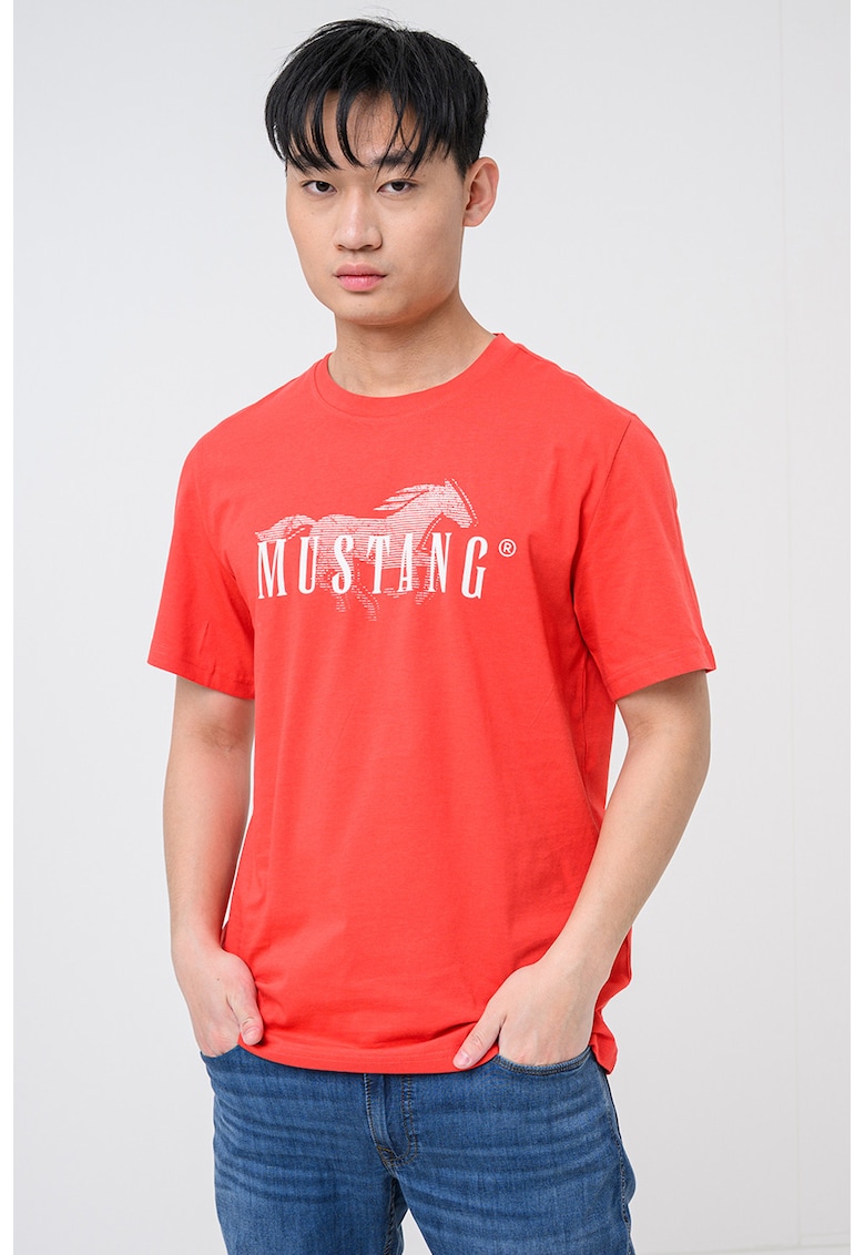 Tricou cu imprimeu logo Austin - Rosu prafuit