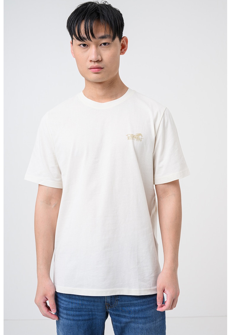 Tricou cu logo Austin - Alb fildes