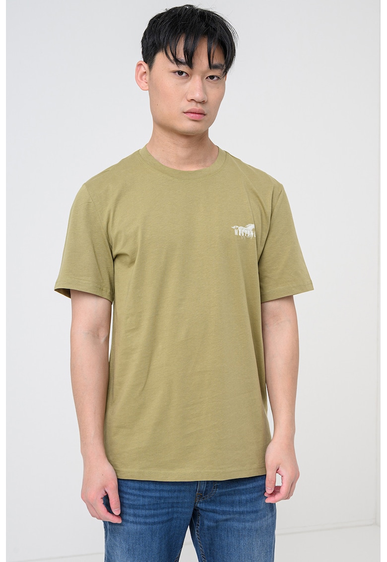 Tricou cu logo Austin - Verde masliniu pal
