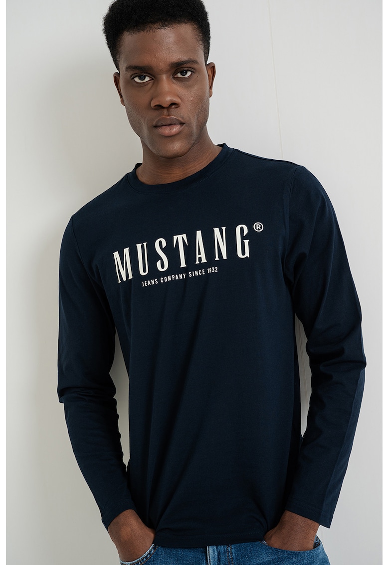 Bluza cu imprimeu logo Asheville - Alb/Albastru ultramarin