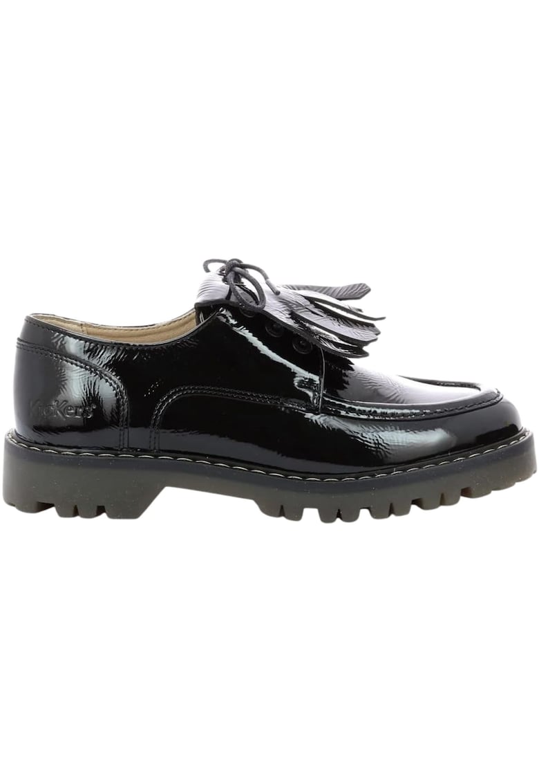 Mocasini din piele cu aspect lacuit