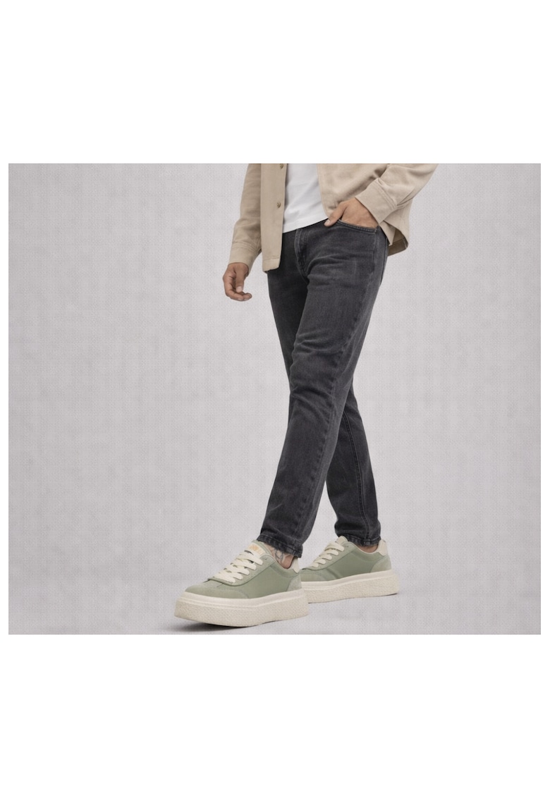 Pantofi sport din piele nabuc - Verde - Verde