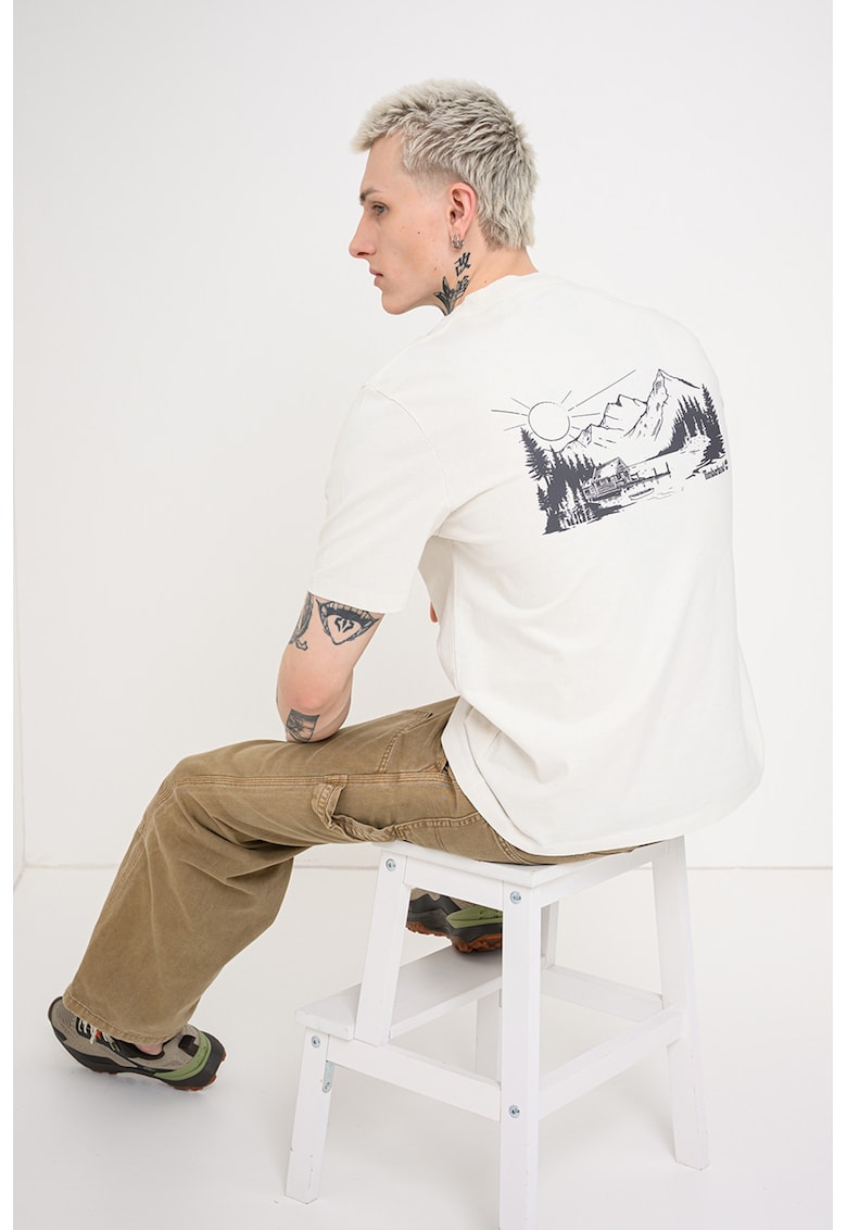 Tricou din bumbac Lake House - Negru/Alb murdar