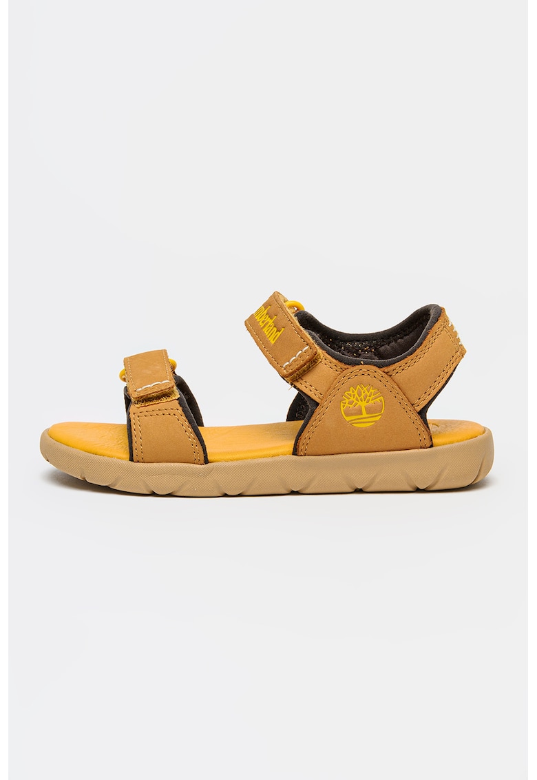Sandale din piele intoarsa cu inchidere velcro Perkins Row - Caramel