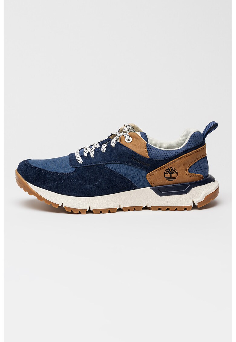 Pantofi sport Voyager cu insertii din piele intoarsa - Maro/Bleumarin