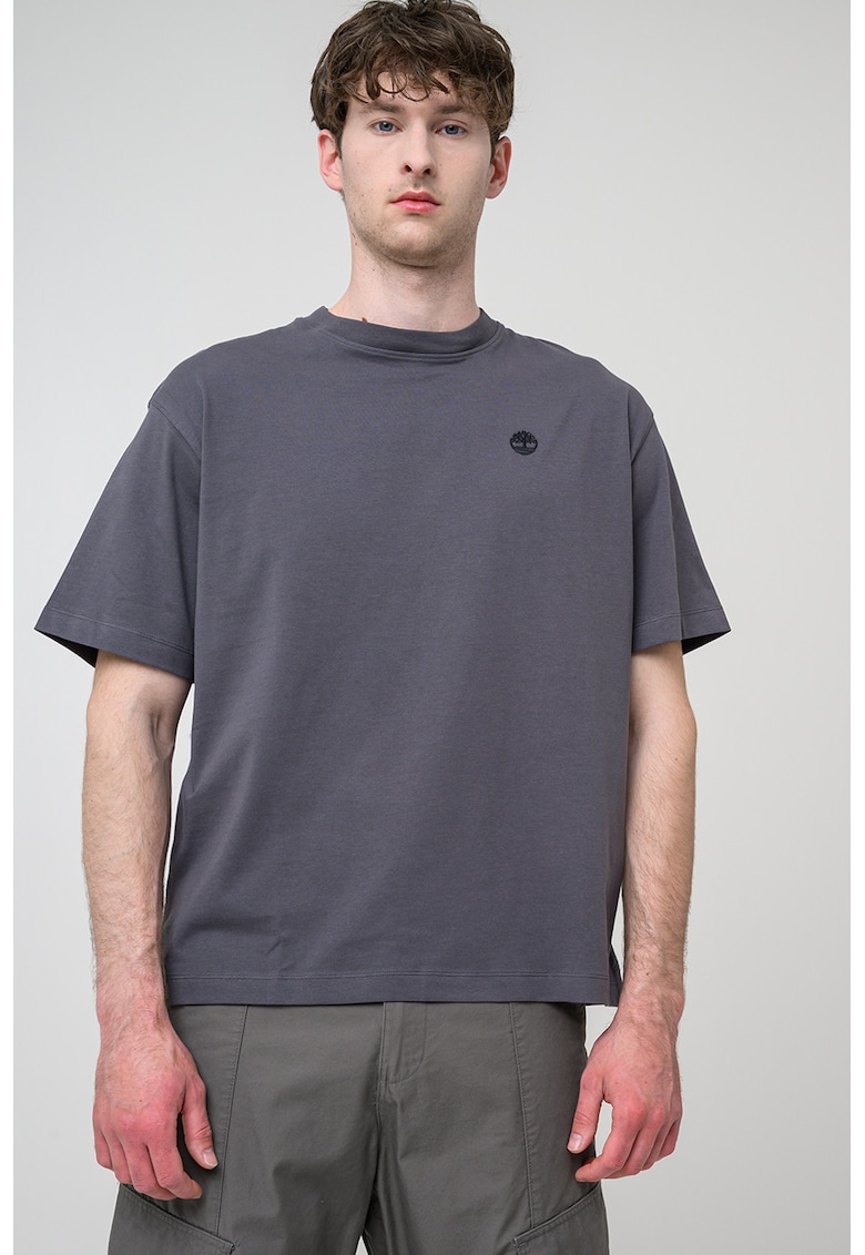 Tricou cu decolteu la baza gatului si maneci cazute Dunstan River - Gri inchis