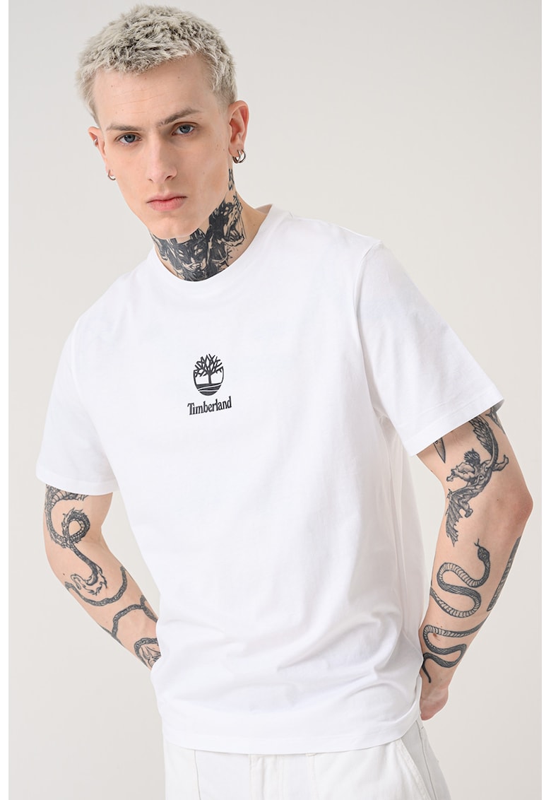 Tricou din bumbac cu imprimeu logo - Negru/Alb optic