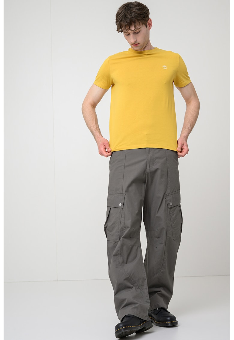 Tricou slim fit din bumbac Dun-River - Galben sofran