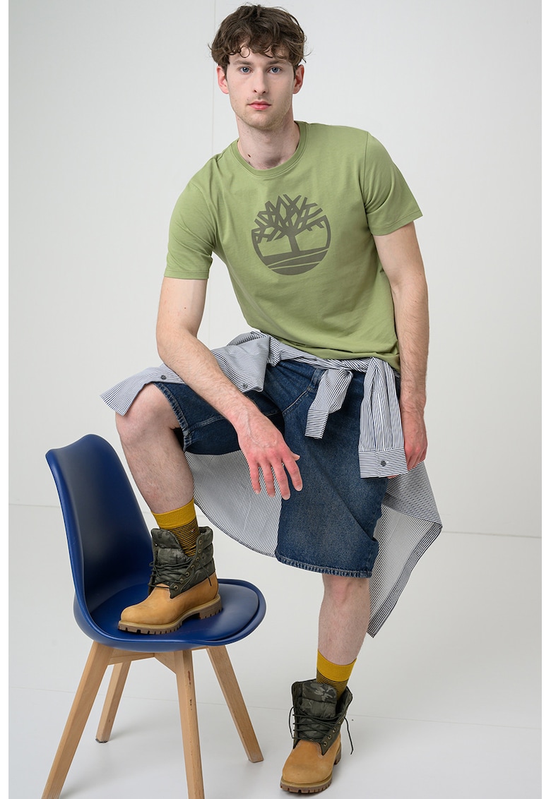 Tricou de bumbac Kennebec River Tree - Verde deschis