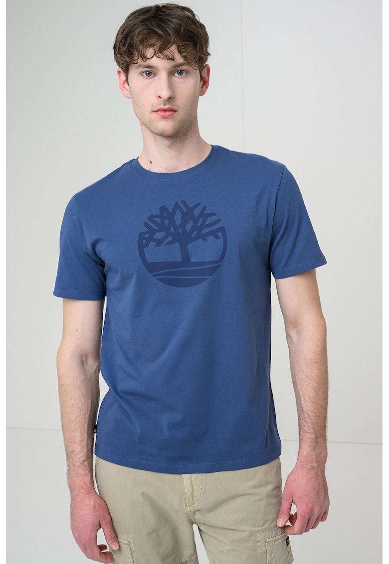 Tricou de bumbac Kennebec River Tree - Albastru indigo