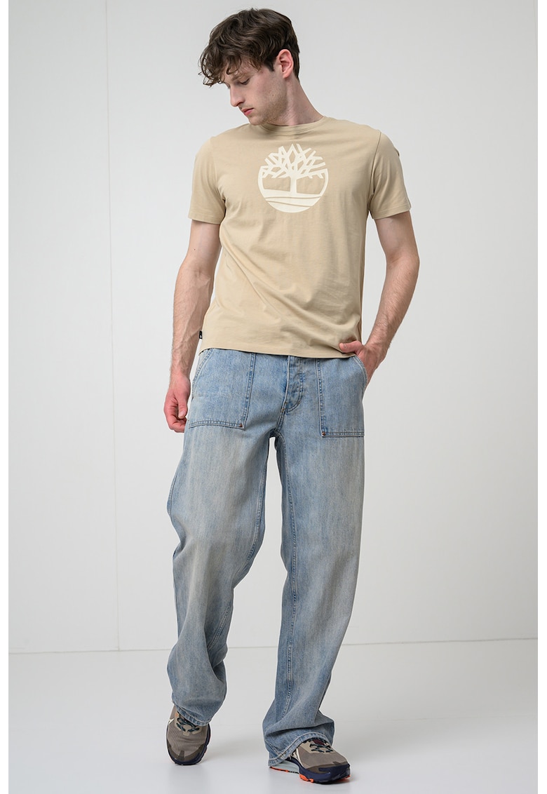 Tricou de bumbac Kennebec River Tree - Bej