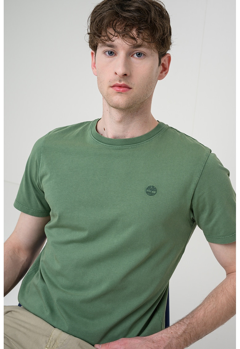 Tricou slim fit din bumbac - Verde