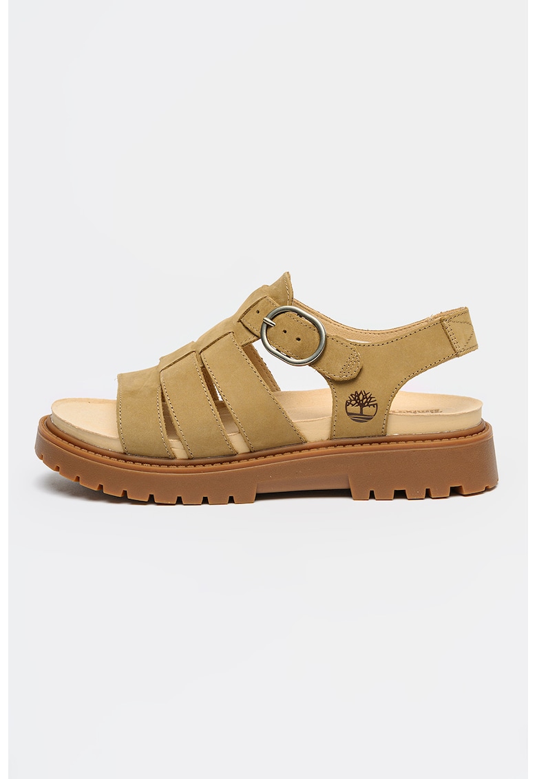Sandale din piele cu catarama Clairmont - Kaki