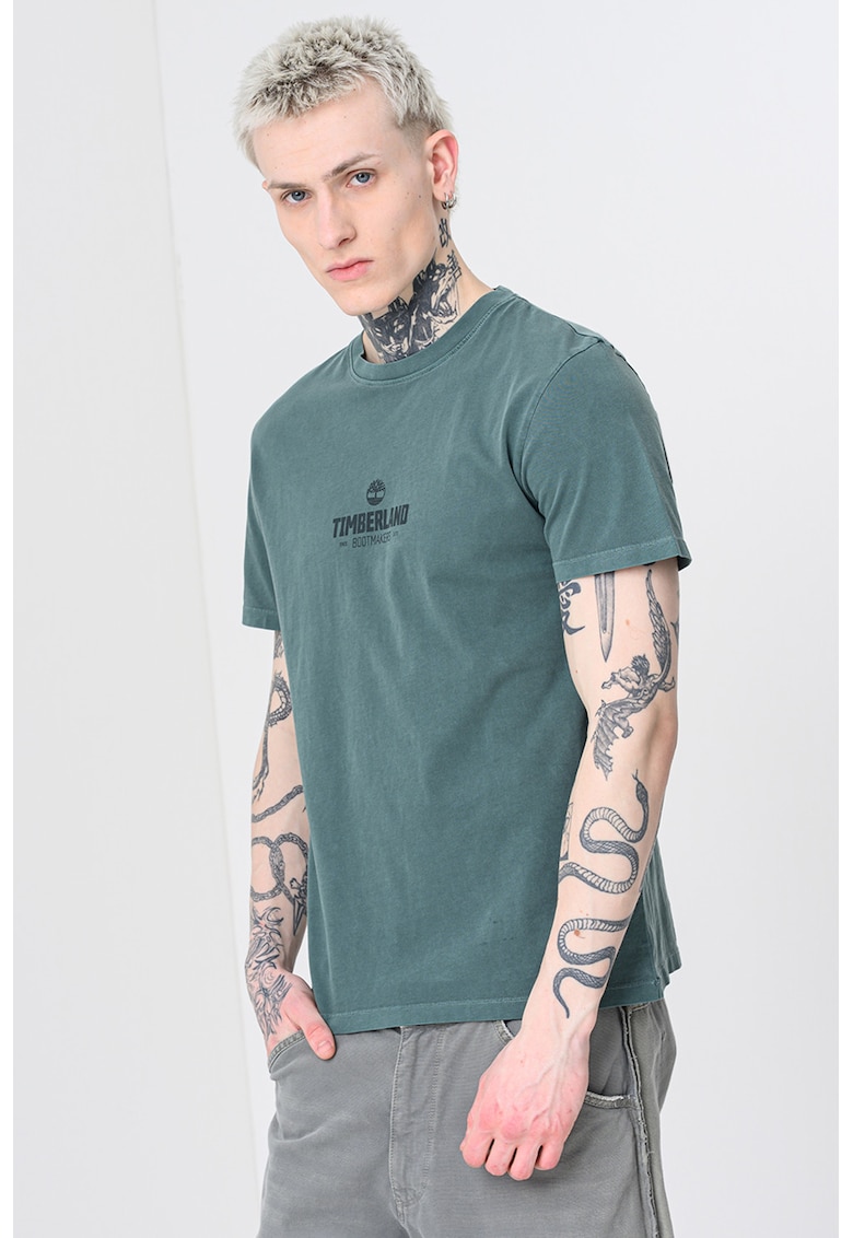 Tricou regular fit cu model tie-dye Garment - Verde inchis