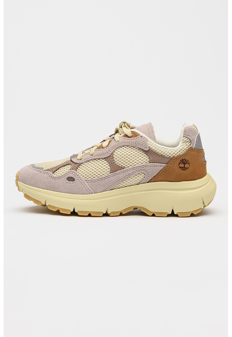 Pantofi sport Hazel Lane cu garnituri din piele intoarsa - Lila/Verde fistic