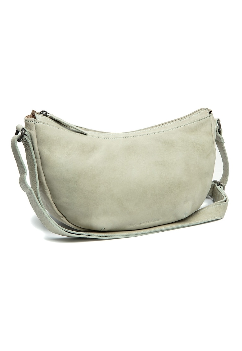 Geanta umar de dama din piele naturala - Clarita - Verde pal - 35 x 10 x 17 cm