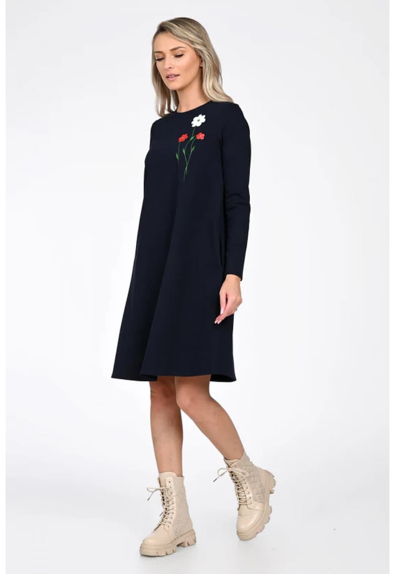 Rochie Dama - A-Line - cu Pictura Realizata Manual V364A