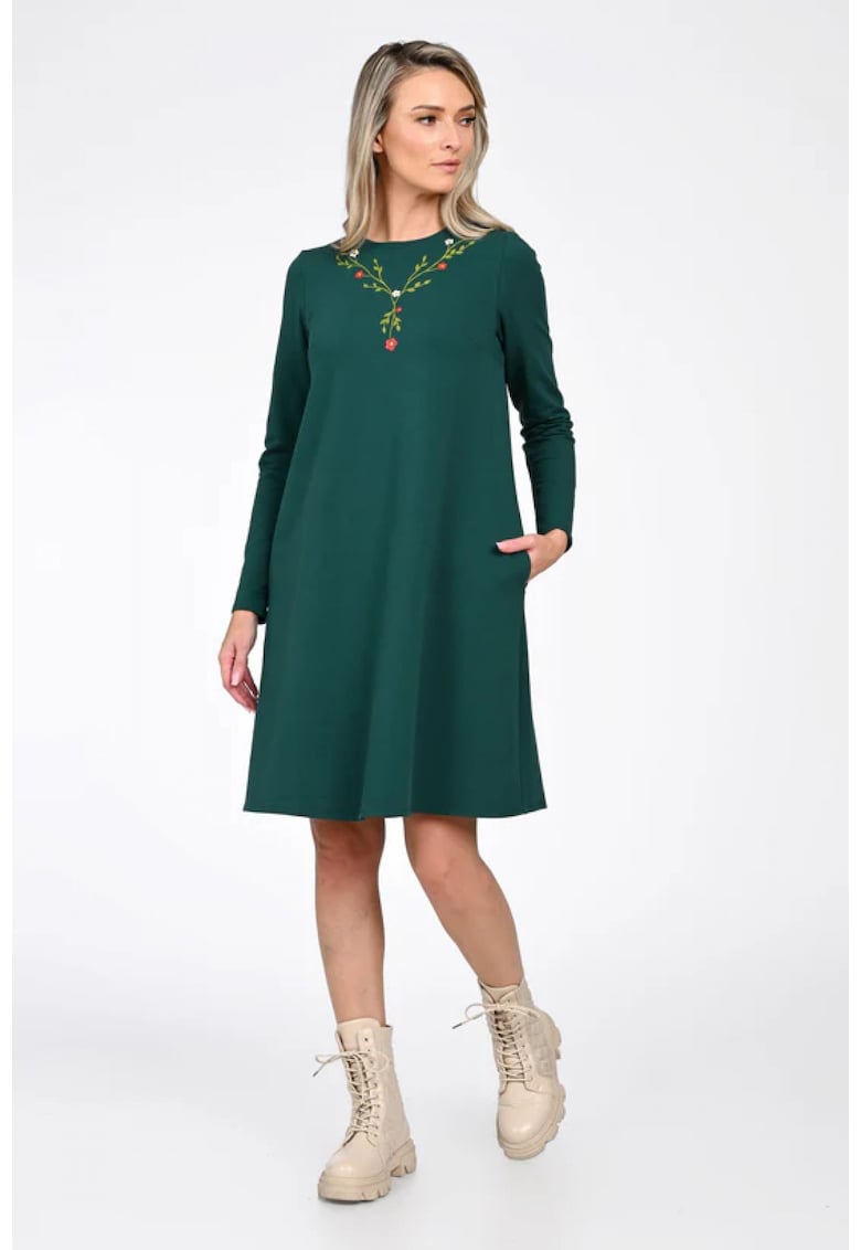 Rochie Dama - A-Line - cu Pictura Realizata Manual V363A