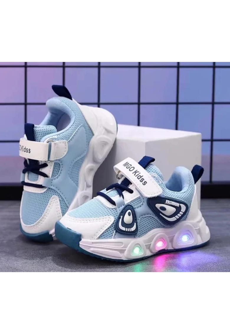 Pantofi sport Panda cu luminite LED - albastru -