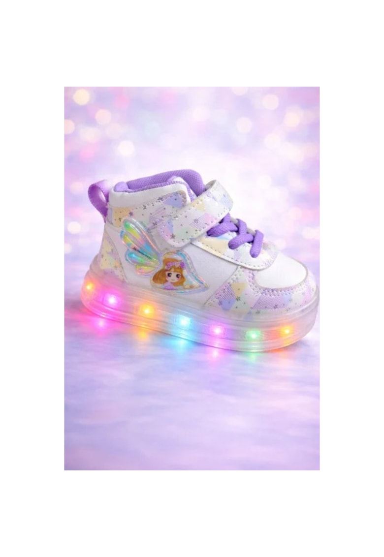 Adidasi pentru copii cu luminite LED multicolore model printesa