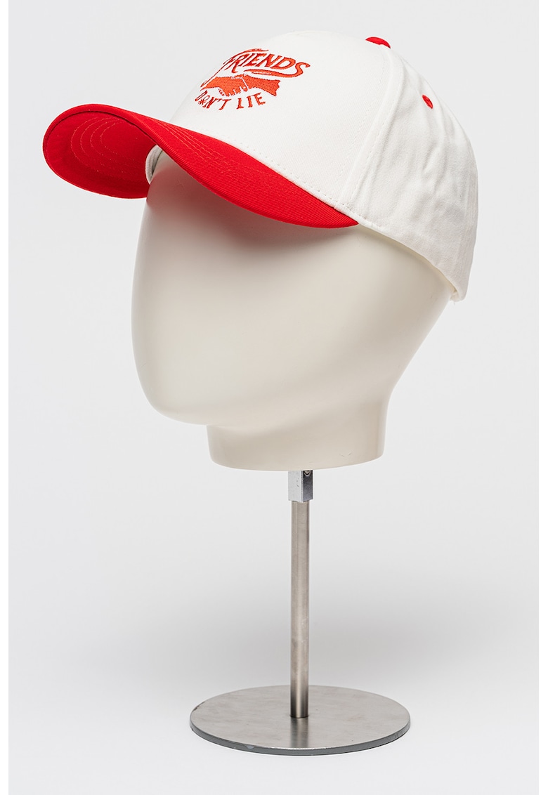 Sapca din bumbac cu broderie - Rosu/Alb