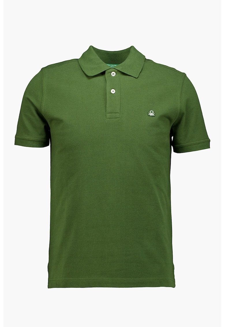 Tricou polo cu model uni - Verde masliniu