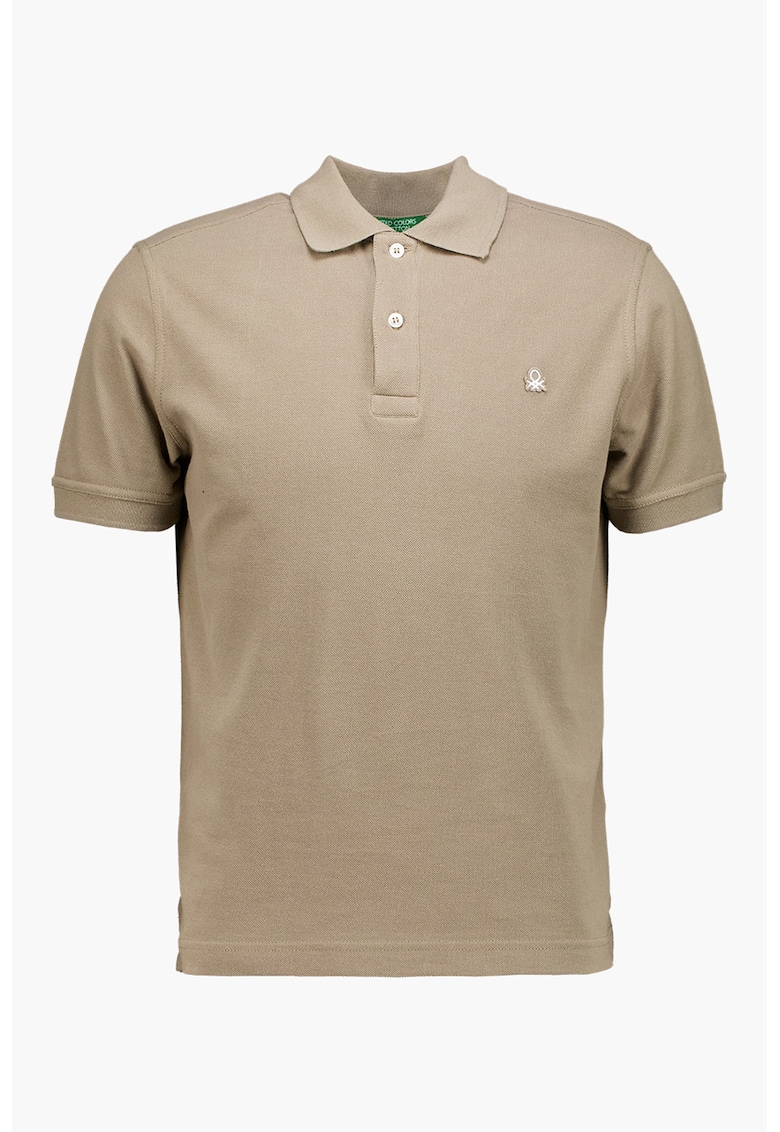 Tricou polo cu model uni - Maro taupe deschis