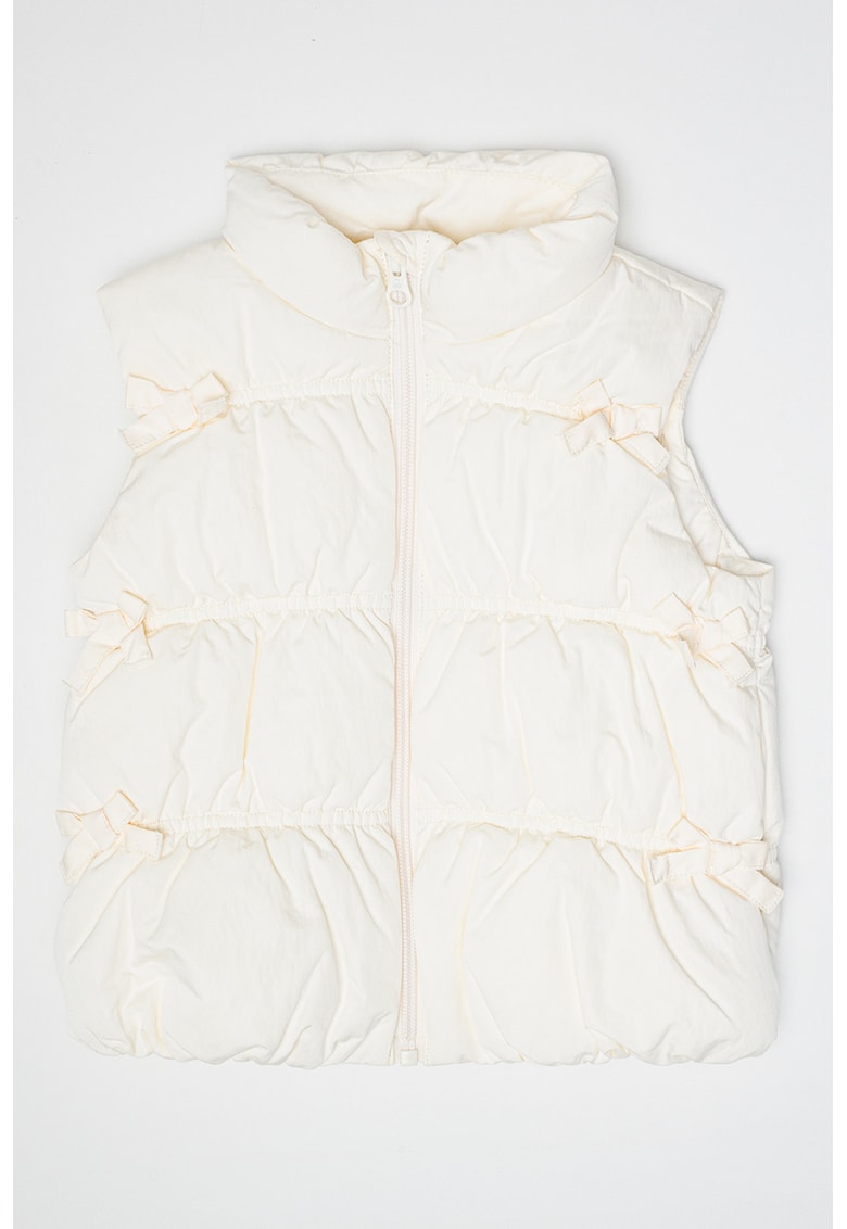 Vesta matlasata cu funde - Alb fildes