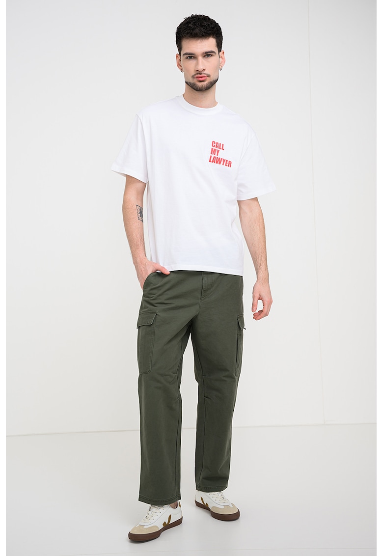 Tricou din bumbac cu imprimeu text