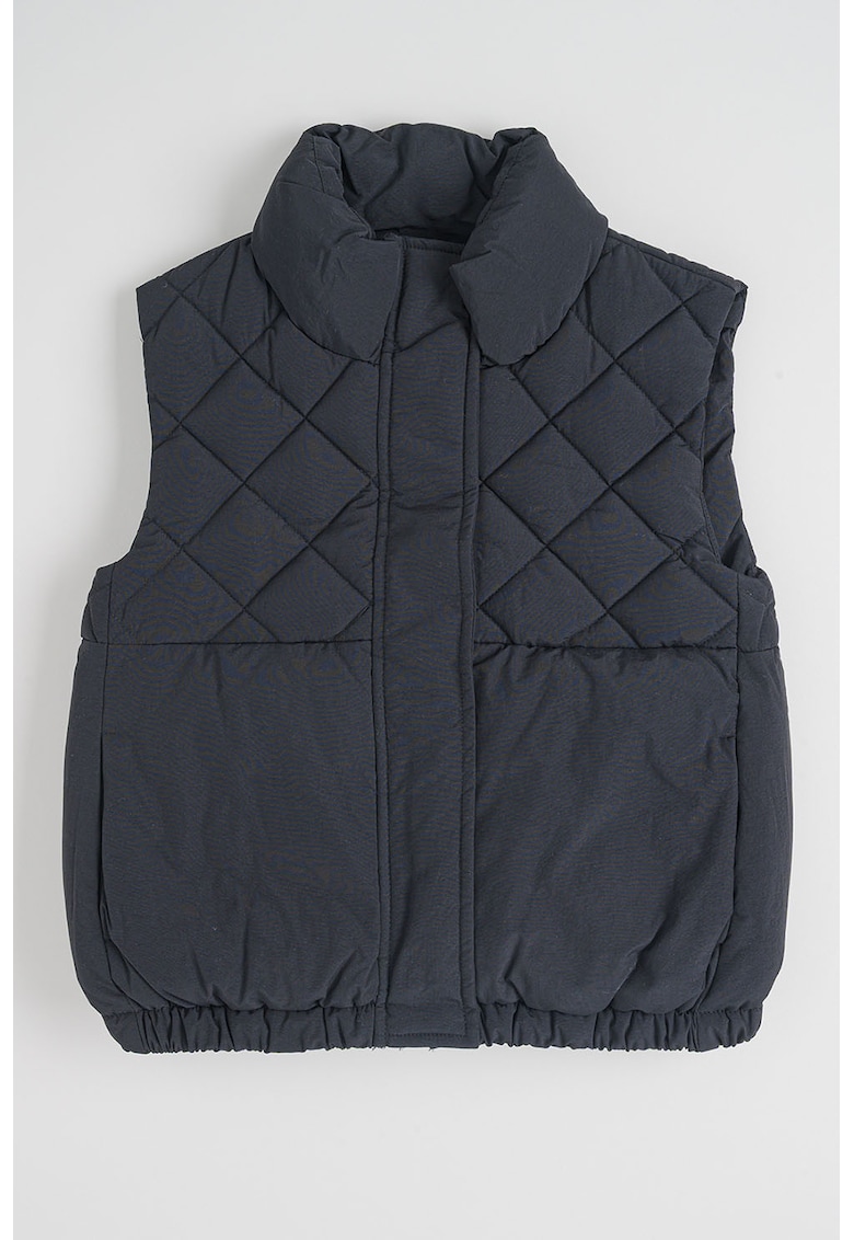 Vesta matlasata cu buzunare laterale - Negru