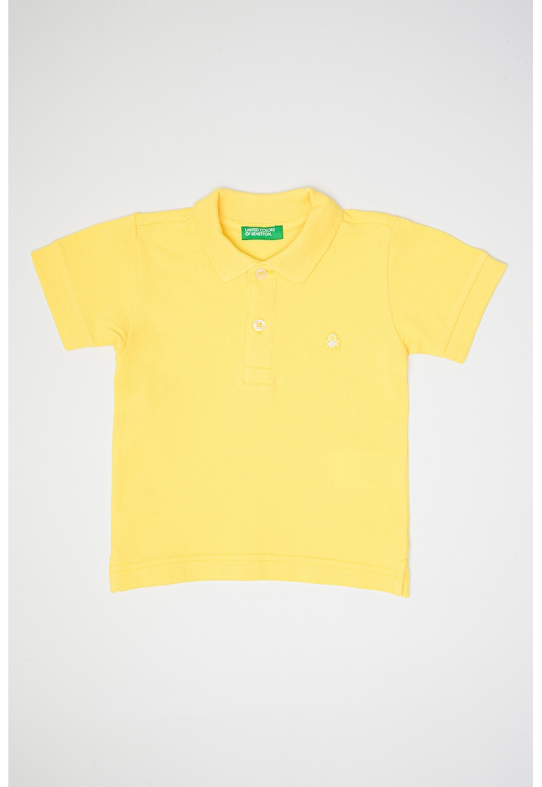 Tricou polo de bumbac pique - Galben pai